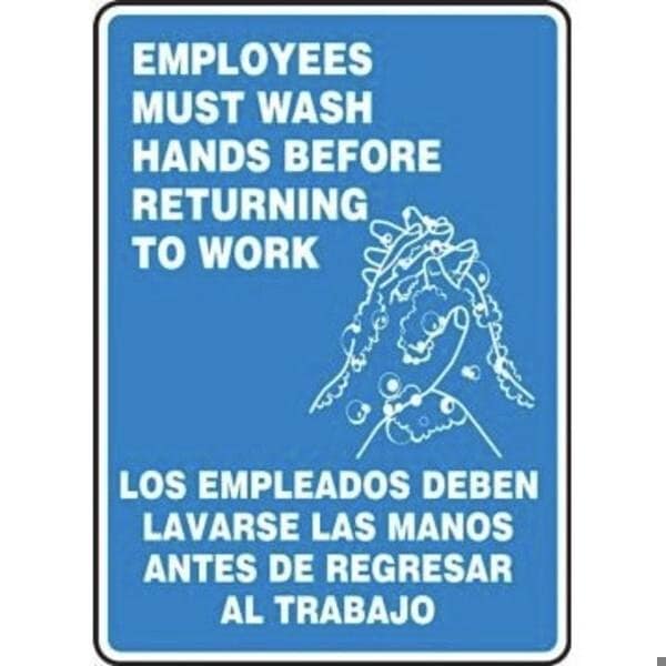 Accuform BILINGUAL SAFETY SIGN EMPLOYEES SBMRST570XP SBMRST570XP - main